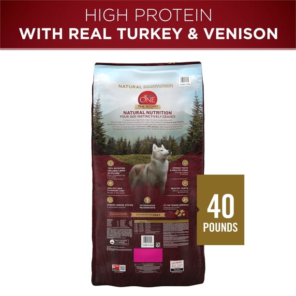 Purina ONE smartblend True Instinct natural With Real Turkey & Venison Adult dry Dog Food - 40 lb. Bag