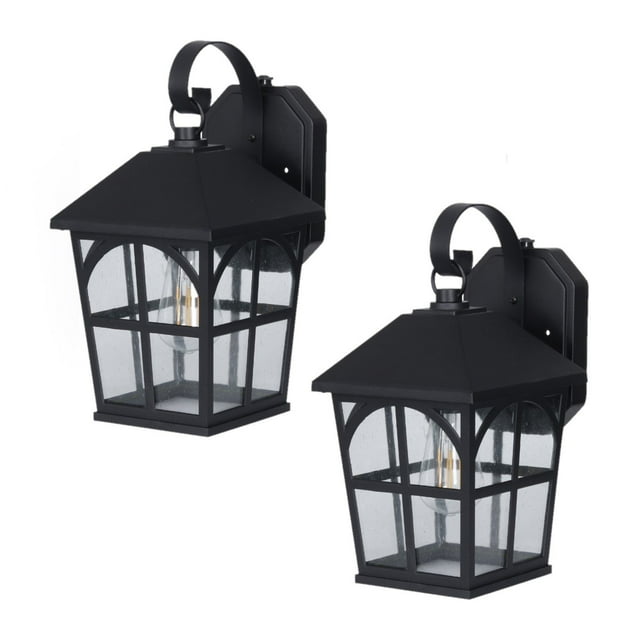 Honeywell 800 Lumen Wall Lantern with LED Vintage Filament Bulb 2-Pack