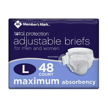 Member's Mark Total Protection Unisex Briefs, Choose Size