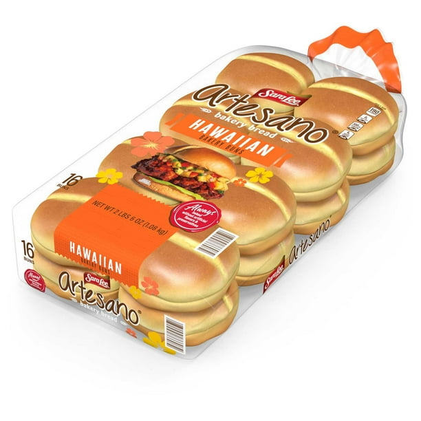 Sara Lee Artesano Hawaiian Hamburger Buns, 2.37 oz., 16ct