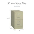 thumbnail image 4 of Hirsh 22" Deep Drawer Letter Width Vertical File Cabinet, Assorted Colors & Sizes, 4 of 10