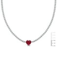 thumbnail image 7 of Lab Created Gemstone Tennis Necklace in Sterling Silver, 7 of 7