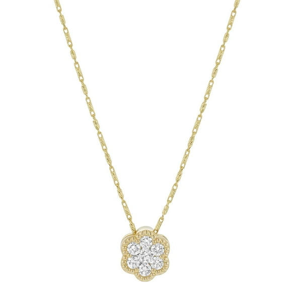 0.50 CT. TW. Round Cut Flower Diamond Pendant in 14K Gold