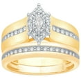 thumbnail image 1 of 0.33 CT. T.W. Marquise Cut Halo Diamond Ring & Band Set in 14K Gold, 1 of 6