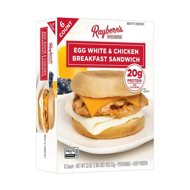 Raybern's Egg White and Chicken Breakfast Sandwich, Frozen, ct