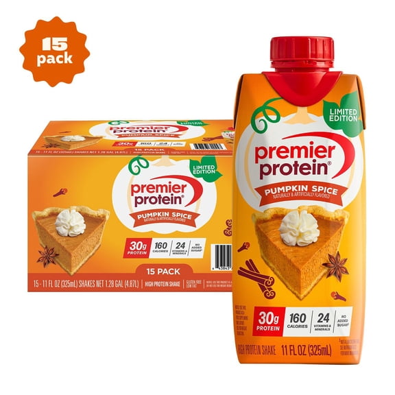 Premier Protein 30g High Protein Shake, Pumpkin Spice 11 fl. oz., 15 pk.