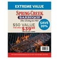 thumbnail image 1 of Spring Creek Barbeque $50 Value Gift Cards - 2 x $25, 1 of 1