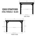 thumbnail image 11 of Range 14' x 12' Black Steel Pergola w/ Trellis Roof, 11 of 13