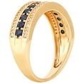 thumbnail image 2 of Blue Sapphire and Diamond Band Ring in 14K Gold, 2 of 6