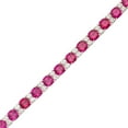 thumbnail image 2 of Cushion Cut Lab Created Gemstone Tennis Bracelet in Sterling Silver, 2 of 6