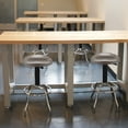 thumbnail image 3 of Seville Classic Contoured Stainless Steel Seat Pneumatic Adjustable Work Stool, 19" W x 25.5" to 30.25" H, 3 of 9