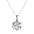 thumbnail image 1 of Diamond Cut Flower Pendant Necklace in 14K Gold, 1 of 6