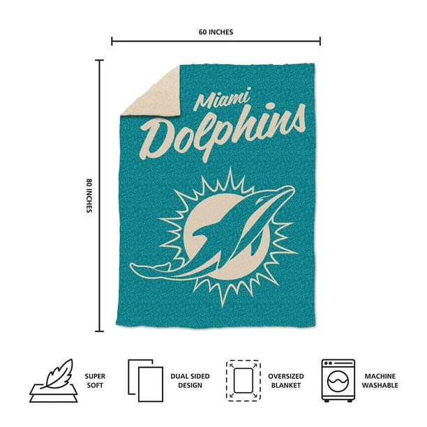 Logo Brands Miami Dolphins Luxe Dreams Throw, 60