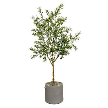 Faux 8' Olive Tree in Oversized Ceramic Pot
