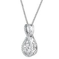 thumbnail image 3 of Dancing Lab Created White Sapphire and 0.12 CT. T.W. Diamond Infinity Pendant Necklaces in Sterling Silver, 3 of 6
