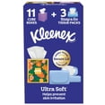 thumbnail image 1 of Kleenex Ultra Soft Tissues Combo Pack, 3 Snap & Go packs, 11 boxes, 867 Tissues total, 1 of 7