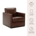 thumbnail image 3 of Cole & Rye Modern Farmhouse Leather Swivel Accent Chair, 3 of 11