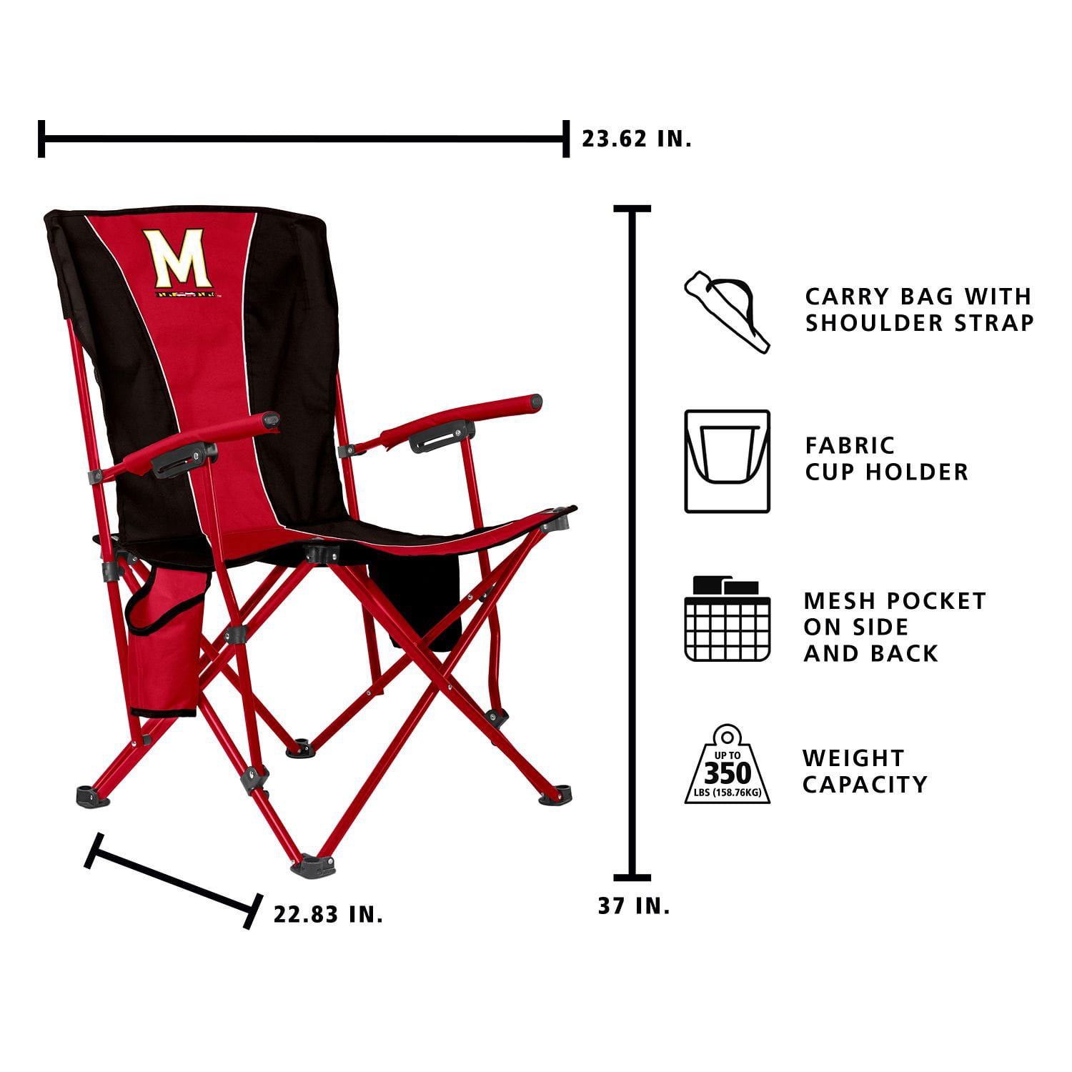 Logo Brands Maryland Terrapins Hard Arm Chair - Samsclub.com