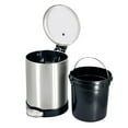 thumbnail image 5 of GLAD 1.2 Gallon Round Small Space Stainless Steel Trash Can with Soft Close Lid Step Can, 5 of 6