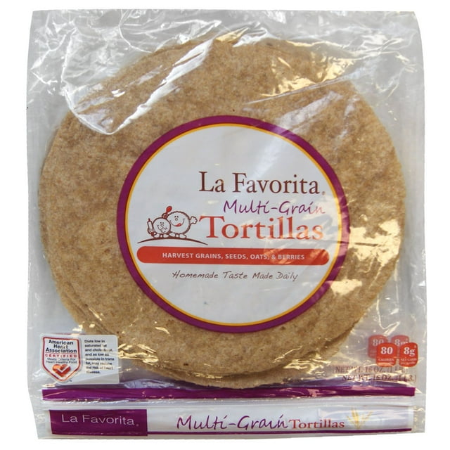 La Favorita Multi-Grain Whole Wheat Tortillas, 16 oz., 2 pk.