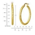 thumbnail image 4 of Diamond Cut Hoop Earrings in 14K Gold, 4 of 4