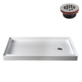 thumbnail image 3 of Streamline 60 in. x 36 in. Alcove Acrylic Shower Base With Left, Center or Right Drain / Glossy Black or White, 3 of 8