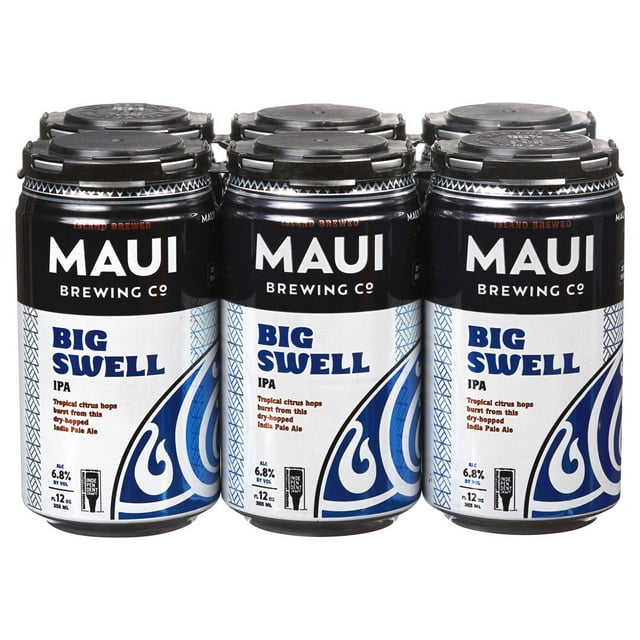 Maui Brewing Co. Big Swell IPA Ale Beer, 12 fl. oz. can, 6 pk.