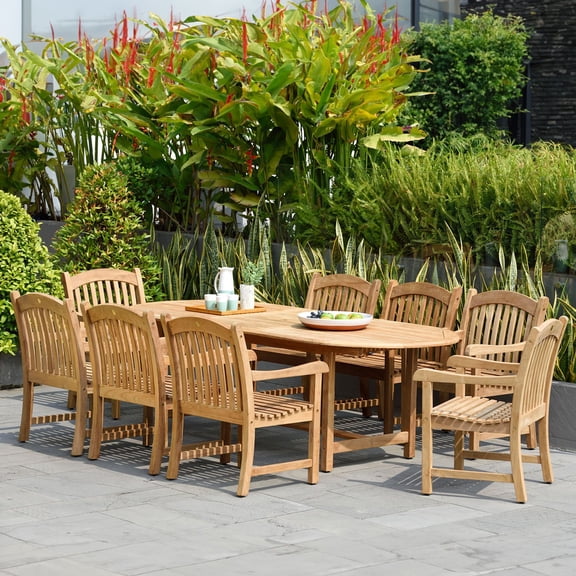 Amazonia Hayden Teak Outdoor Dining Set, Choose Style