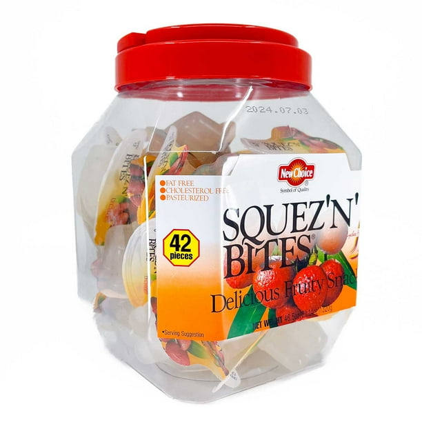 Squez 'N' Bites Lychee Flavor Fruity Snack Jar, 46.5 oz