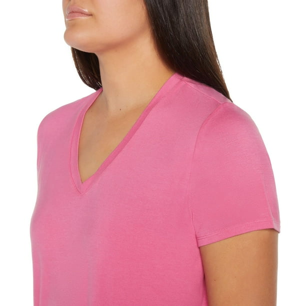 G-Style USA Women's V-Neck Athletic Top – Short Sleeve Spandex T-Shirt, Moisture Wicking, Slim Fit