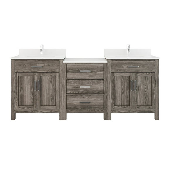 Studio Bathe Katie 84-inch Bathroom Vanity with Power bar and Drawer Organizer, Multiple Colors