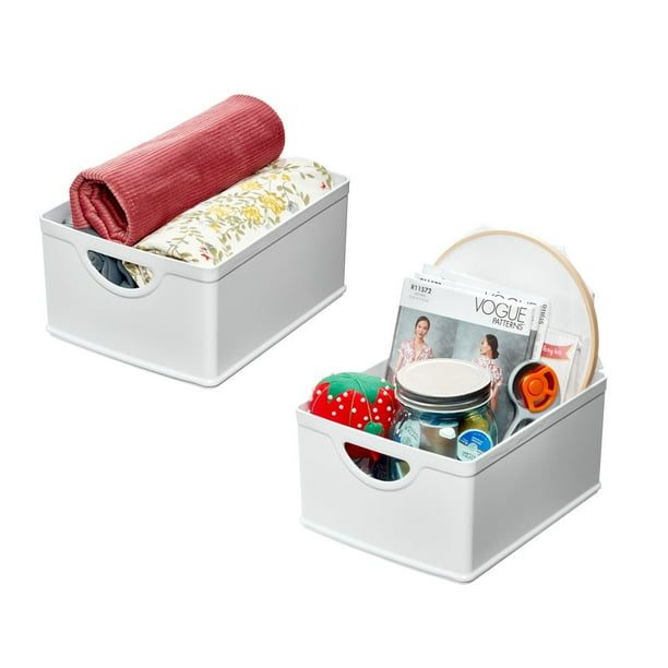 iDesign Set of 2 White Stacking BPA-Free Organization Bins, 5