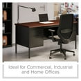 thumbnail image 10 of Hirsh Double Pedestal Office Desk With Center Drawer, Black/Walnut, 10 of 15