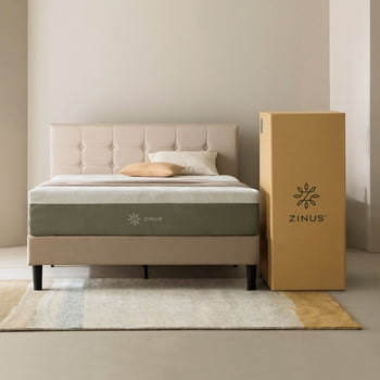Zinus Night Therapy Medium 12” Memory Foam Mattress with Antimicrobial Cooling Cover