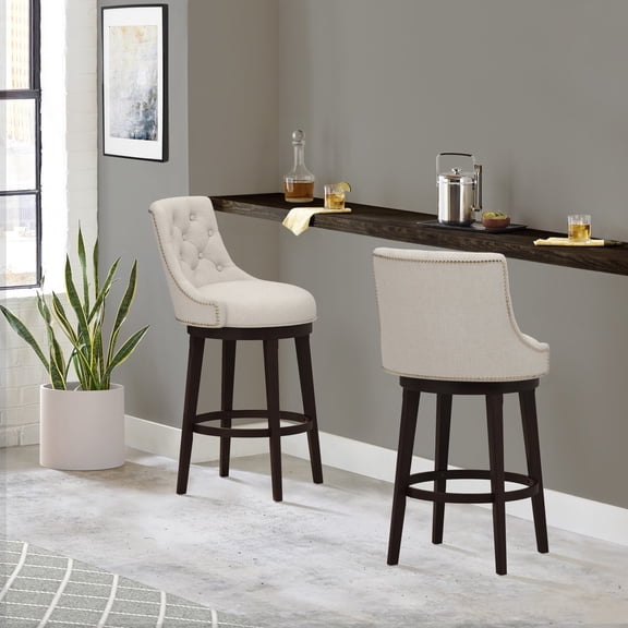 HH2 Home Halbrooke Wood Swivel Bar Stool or Counter Stool