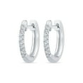 thumbnail image 3 of 0.10 CT. T.W. Diamond Petite Hoop Earrings in 14K Gold, 3 of 5