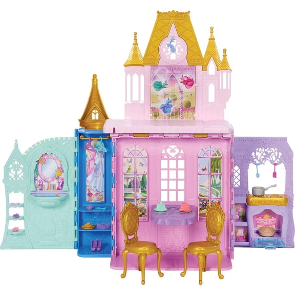 Disney Princess Close & Carry Foldable Castle Playset with 5 Play Areas & 20 Accessories