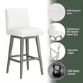 thumbnail image 5 of HH2 Home Parson Wood Adjustable Height Swivel Bar Stool, 5 of 19