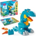 thumbnail image 1 of MEGA BLOKS Fisher-Price Build & Chomp Dinosaur T-Rex Block Toy with Rolling Wheels, 25 pc., 1 of 6
