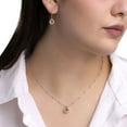 thumbnail image 8 of Round Cut Lab Created Gemstone Dancing Pendant & Earring Set in Sterling Silver, 8 of 8