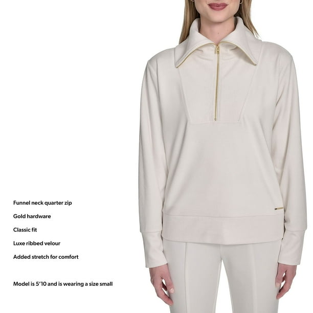 Halston Women's Velour Quarter-Zip Pullover - Samsclub.com