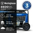 thumbnail image 8 of 6600/5300–Watt Westinghouse Gas-Powered Portable Generator With CO Sensor, 8 of 9