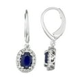 thumbnail image 1 of Oval Cut Genuine Gemstone and 0.16 CT. T.W. Diamond Dangle Earrings in 14K Gold, 1 of 5