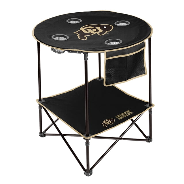 Logo Brands NCAA 27.6" Round Tailgate Table with Shelf