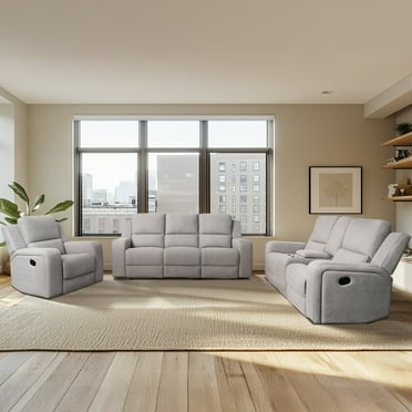 Margo 3-Piece Fabric Manual Reclining Set, Assorted Colors