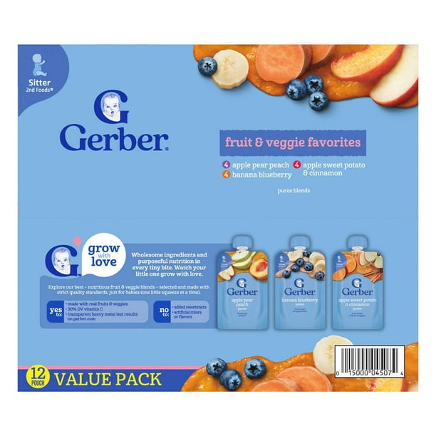 Gerber Toddler Pouch Variety Pack, 12