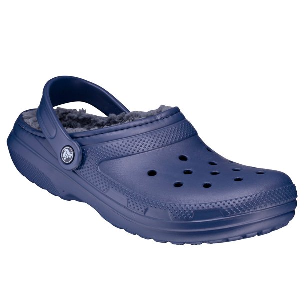 Crocs Mens 12 Sandals Blue Classic Lined Clogs Fuzzy Comfort Light Slip On NEW Crocs Classic Fuzz Lined Adult Clogs main image 4