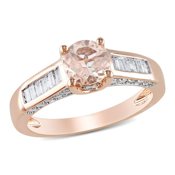 0.45 CT. T.W. Diamond and Morganite Engagement Ring in 14K Gold