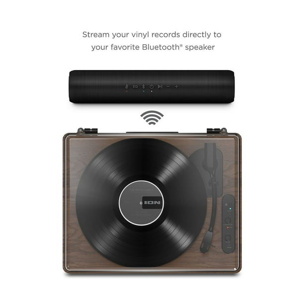 ION Luxe LP Record Player Turntable w/ Built-In Stereo Speakers