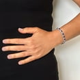 thumbnail image 5 of Oval Cut Gemstone Halo Tennis Bracelet in Sterling Silver, 5 of 5